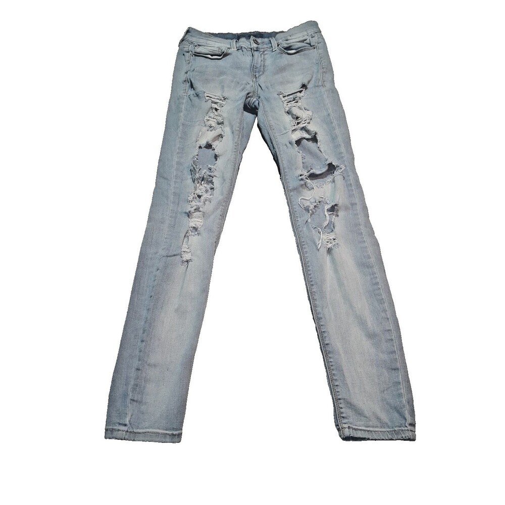 Mudd Jeans (28x28) slim fit distressed stretch soft jeans Cute Light wash